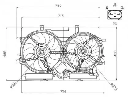 47938 WENTYLATOR CHŁODNICY AUDI A4 2.0D 08- NRF підбір по vin на Brocar