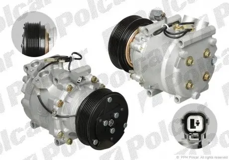 3818KS1 Компресор кондиціонера CIVIC HB 01- POLCAR підбір по vin на Brocar
