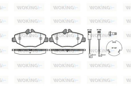 P890302 Колодки тормозные дисковые передние WOKING подбор по vin на Brocar