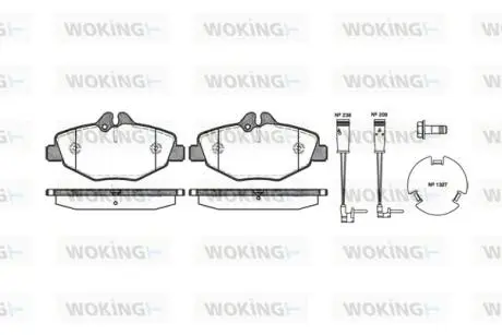 P890302 Колодки гальмівні дискові передні WOKING підбір по vin на Brocar