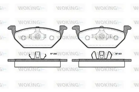 P733320 Колодки тормозные дисковые передние WOKING підбір по vin на Brocar