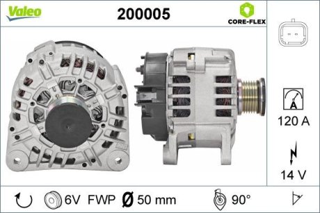 200005 ALTERNATOR MITSUBISHI REGENEROWANY VALEO подбор по vin на Brocar