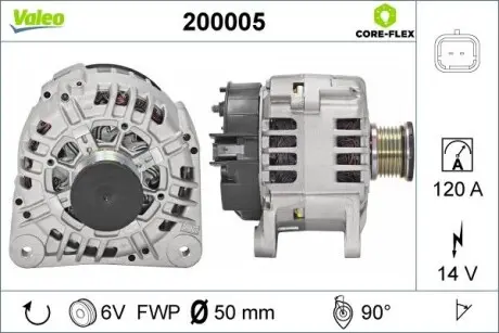 200005 Генератор VALEO подбор по vin на Brocar