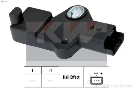 453524 Czujnik położenia wału korbowego KW підбір по vin на Brocar