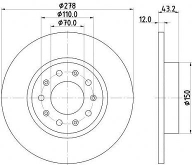 8DD355116671 Гальмівний диск HELLA підбір по vin на Brocar