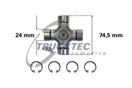 0234053 Шарнир, продольный вал TRUCKTEC підбір по vin на Brocar