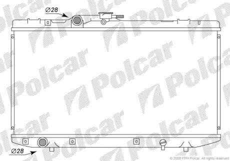 8101083 Радіатор двигуна STARLET 89-96 POLCAR підбір по vin на Brocar