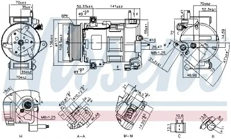890758 Компресор кондиціонера NISSENS підбір по vin на Brocar