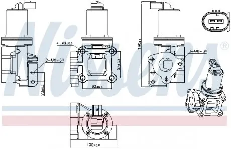 98309 Клапан рециркуляції газів NISSENS підбір по vin на Brocar