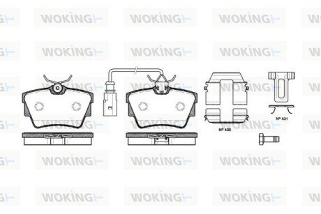 P491312 Колодки тормозные дисковые WOKING підбір по vin на Brocar