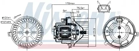 87446 Вентилятор салону FORD TRANSIT (FY) (00-) 2.0 D (вир-во Nissens) NISSENS підбір по vin на Brocar