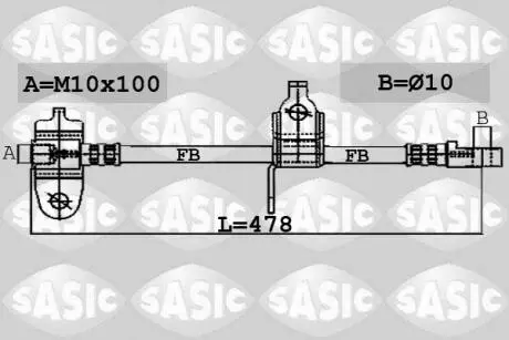 6606032 Шланг торм. передний RWD SASIC подбор по vin на Brocar