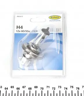 REU472 Автолампа H4 12V 60/55W P43t Standard (блістер/1шт) Ring підбір по vin на Brocar
