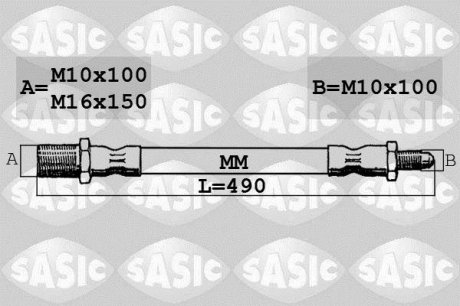 SBH6347 Шланг гальмівний передній SASIC підбір по vin на Brocar