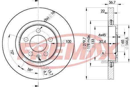 BD5603 Диск тормозной передний FREMAX подбор по vin на Brocar