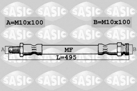 6600016 Шланг тормозной передний SASIC підбір по vin на Brocar