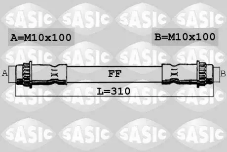 6604033 Шланг тормозной задний SASIC подбор по vin на Brocar