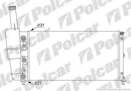 3017086 Радиатор двигателя Y 96- POLCAR подбор по vin на Brocar