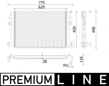 CR959000P CHŁODNICA SILNIKA AUDI MAHLE / KNECHT підбір по vin на Brocar