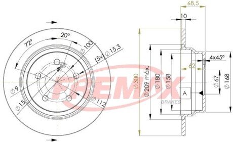 BD0413 Диск тормозной задний FREMAX подбор по vin на Brocar