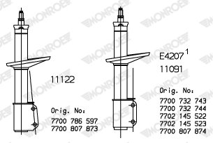 11091 Амортизатор Original передн.Super 5 85- MONROE подбор по vin на Brocar
