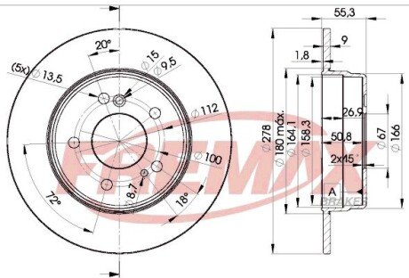 BD0412 Диск тормозной задний FREMAX підбір по vin на Brocar