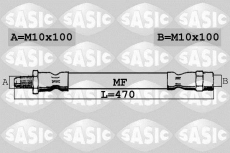 SBH0180 Шланг торм. передний SASIC подбор по vin на Brocar