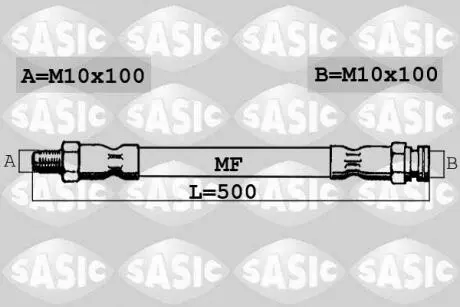 6600017 Шланг торм. передний SASIC подбор по vin на Brocar