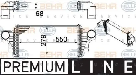 8ML376754621 Радіатор інтеркулера HELLA підбір по vin на Brocar