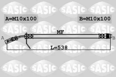6604009 Шланг торм. передній SASIC підбір по vin на Brocar