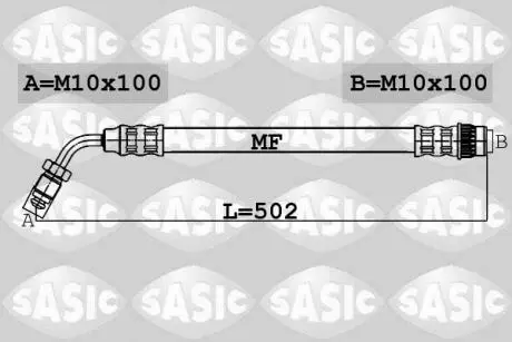 6604017 Шланг торм. передній SASIC підбір по vin на Brocar
