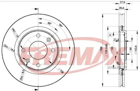 BD4697 Диск торм. передний FREMAX подбор по vin на Brocar