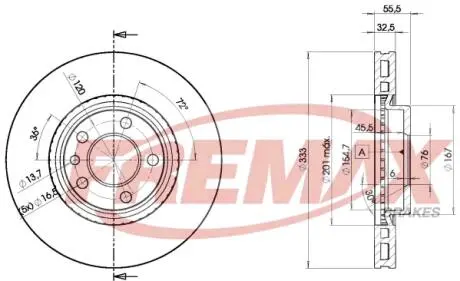 BD3020 Диск торм. передній FREMAX підбір по vin на Brocar