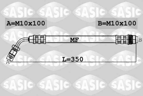 6604019 Шланг торм. задний SASIC підбір по vin на Brocar