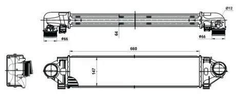 30394 Радиатор интеркулера Volvo S60/V60/V70/XC60/XC70 2.0/3.0/2.4D 08-18 NRF підбір по vin на Brocar