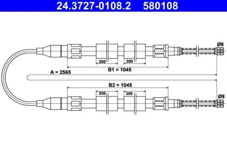 24372701082 Трос ручного гальма ATE підбір по vin на Brocar
