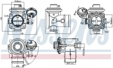 98304 Клапан рециркуляції газів NISSENS підбір по vin на Brocar
