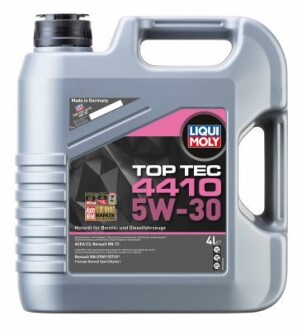 21403 OLEJ LIQUI MOLY 5W30 4L TOP TEC 4410 / C3 / RN17 LIQUI MOLY подбор по vin на Brocar