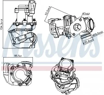 98188 ZAWÓR EGR Z SILNIKIEM KROKOWYM CITROEN C1 05-,C2 02-,FORD FIESTA VI 08-,PEUGEOT 1007 05-,BI NISSENS підбір по vin на Brocar
