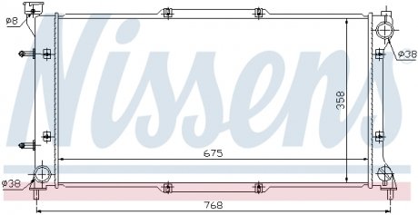67703 Радиатор SUBARU LEGACY (94-): 1,8 и A +/-, 2,2 и A+/ -, 2,0 и A +/-, NISSENS підбір по vin на Brocar