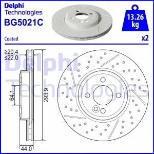 BG5021C Диск гальмівнийPRZOD DELPHI підбір по vin на Brocar