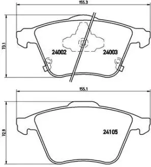 P49038 Гальмівні колодки к-кт. BREMBO підбір по vin на Brocar