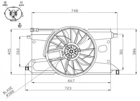 47961 WENTYLATOR CHŁODNICY FORD FOCUS 05- NRF підбір по vin на Brocar