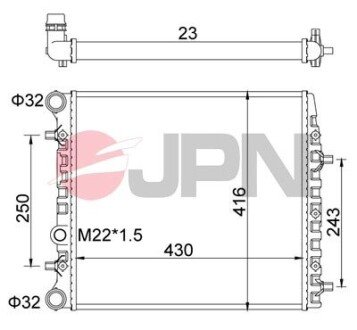 60C9057JPN CHŁODNICA SILNIKA JPN підбір по vin на Brocar