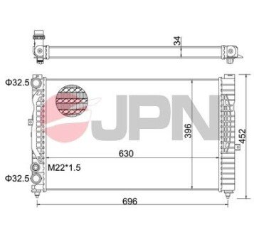 60C9001JPN CHŁODNICA SILNIKA JPN підбір по vin на Brocar