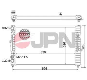 60C9001JPN CHŁODNICA SILNIKA JPN підбір по vin на Brocar
