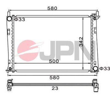 60C9026JPN CHŁODNICA SILNIKA JPN підбір по vin на Brocar