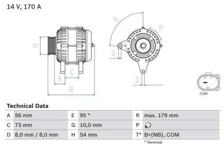 0986083470 Генератор BOSCH підбір по vin на Brocar