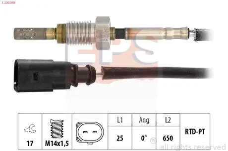1220049 Датчик температуры отработавших газов VAG Crafter 12- EPS подбор по vin на Brocar