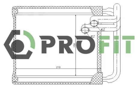 17600140 Радіатор пічки PROFIT підбір по vin на Brocar
